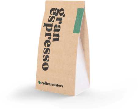 Paper bag of coffee labelled Gran espresso